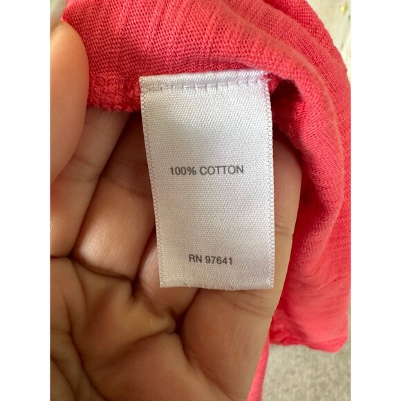 J. Jill Women's Salmon 100% Cotton Scoop-Neck Slub Tee Basic T-Shirt Petite XL - Picture 4 of 5